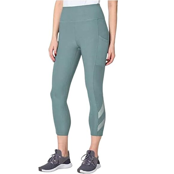 Mondetta Pants - NEW Mondetta High Waist Active Capri Crop Length Mesh Calf Trim Pocket Leggings